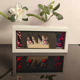 Naruto Sasuke Uchiha Mangekyō Sharingan Eyes anime light box — lit, front view