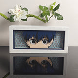 Blue Lock Yoichi Isagi intense metavision eyes anime light box — unlit, design detail