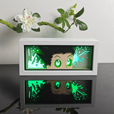 Hunter x Hunter Gon Freecss peeking out of frame anime light box — lit, front view