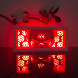 Jujutsu Kaisen Ryomen Sukuna face with cursed markings anime light box — dark room atmospheric