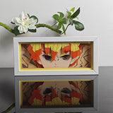 Demon Slayer Zenitsu Agatsuma intense eyes portrait anime light box — unlit, design detail