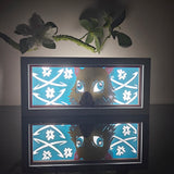 Demon Slayer Inosuke Hashibira Boar Mask anime light box — dark room atmospheric