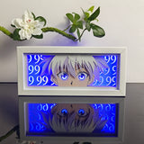 Hunter x Hunter Killua Zoldyck Peeking with Number 99 anime light box — lit, front view
