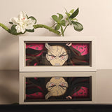 Demon Slayer Nezuko Kamado awakened demon form anime light box — unlit, design detail