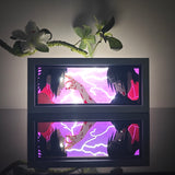Naruto Itachi and Sasuke final goodbye scene anime light box — dark room atmospheric