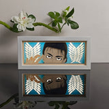 Attack on Titan Eren Yeager Peeking with Wings of Freedom anime light box — lit, front view