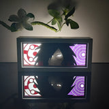 Naruto Madara Uchiha Sharingan and Rinnegan Eyes anime light box — dark room atmospheric