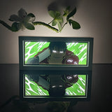 Jujutsu Kaisen Toji Fushiguro smirking with his weapon anime light box — dark room atmospheric