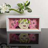 Demon Slayer Love Hashira Mitsuri Kanroji smiling anime light box — unlit, design detail