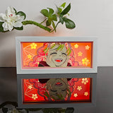 Demon Slayer Love Hashira Mitsuri Kanroji smiling anime light box — lit, front view
