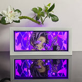 Demon Slayer: Kimetsu no Yaiba Shinobu Kocho with sword and butterflies anime light box — lit, front view
