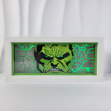 Marvel Hulk angry face anime light box — lit, front view