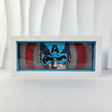 3D Paper Carving Light Lamp - Marvel - Captain America Masked Face With Shield