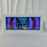 3D Paper Carving Light Lamp - Marvel - Captain America Masked Face With Shield