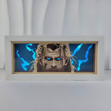 Marvel Thor with lightning bolts anime light box — lit, front view