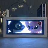 3D Paper Carving Light Lamp - Lilo & Stitch - Stitch and Angel