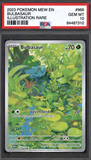 Card Keychain - Pokémon - Bulbasaur Graded Slab Illustration Rare #155