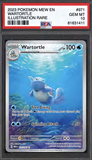 Card Keychain - Pokémon - Wartortle Graded Slab Illustration Rare