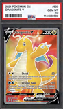 Card Keychain - Pokémon - Dragonite V Graded Slab #465