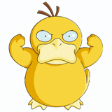 3D Lenticular Sticker - Pokemon - Psyduck Flexing Muscles