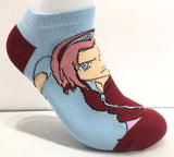 Socks - Naruto - Sakura Haruno Light Blue Maroon Ankle Socks (1 Pair)
