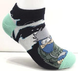 Socks - Naruto - Kakashi Hatake Dynamic Pose Black Ankle Socks (1 Pair)