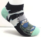 Socks - Naruto - Kakashi Hatake Dynamic Pose Black Ankle Socks (1 Pair)