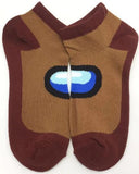 Socks - Among Us - Among Us Visor Blue Brown Ankle Socks (1 Pair)