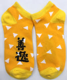 Socks - Demon Slayer - Zenitsu Agatsuma Yellow White Triangles Japanese Ankle Socks (1 Pair)