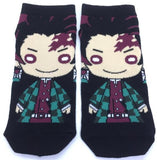 Socks - Demon Slayer - Tanjiro Kamado Chibi Black Ankle Socks (1 Pair)