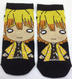 Socks - Demon Slayer - Zenitsu Agatsuma Chibi Yellow Black Ankle Socks (1 Pair)