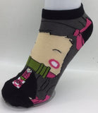 Socks - Demon Slayer - Nezuko Kamado Chibi Pink Green Accents Ankle Socks (1 Pair)