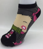 Socks - Demon Slayer - Nezuko Kamado Chibi Pink Green Accents Ankle Socks (1 Pair)