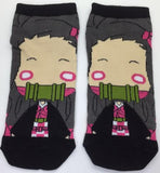 Socks - Demon Slayer - Nezuko Kamado Chibi Pink Green Accents Ankle Socks (1 Pair)