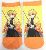 Socks - Demon Slayer - Zenitsu Agatsuma Holding Sword Yellow Ankle Socks (1 Pair)
