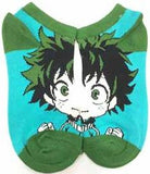 Socks - My Hero Academia - Izuku Midoriya Chibi Blue Green Ankle Socks (1 Pair)