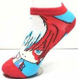 Socks - My Hero Academia - Shoto Todoroki Chibi Split Hair Blue Ankle Socks (1 Pair)