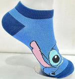 Socks - Disney - Stitch Face Blue Orange Hearts Ankle Socks (1 Pair)