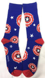 Socks - Marvel - Captain America Shield Star Pattern Blue Crew Socks (1 Pair)