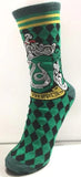 Socks - Harry Potter - Slytherin Crest Argyle Green Black Crew Socks (1 Pair)