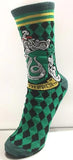 Socks - Harry Potter - Slytherin Crest Argyle Green Black Crew Socks (1 Pair)