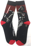 Socks - Star Wars - Darth Vader Pixelated Red Stripes Crew Socks (1 Pair)