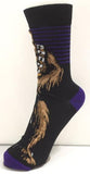 Socks - Star Wars - Chewbacca Standing Purple Stripes Crew Socks (1 Pair)