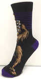 Socks - Star Wars - Chewbacca Standing Purple Stripes Crew Socks (1 Pair)