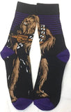 Socks - Star Wars - Chewbacca Standing Purple Stripes Crew Socks (1 Pair)