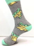 Socks - Star Wars - Grogu Pattern Grey Mint Crew Socks (1 Pair)