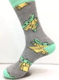 Socks - Star Wars - Grogu Pattern Grey Mint Crew Socks (1 Pair)