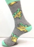Socks - Star Wars - Grogu Pattern Grey Mint Crew Socks (1 Pair)