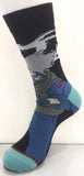 Socks - Naruto - Kakashi Hatake Dynamic Pose Blue Crew Socks (1 Pair)