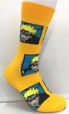 Socks - Naruto - Naruto Uzumaki Face Panels Yellow Crew Socks (1 Pair)
